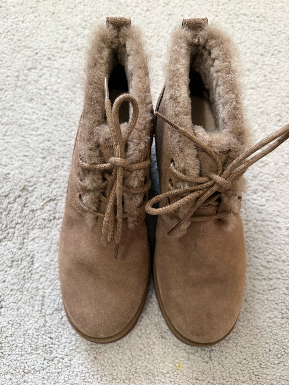 UGG Women's Lace-Up Shearling Ankle Boots - Brown